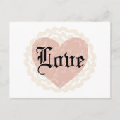 Gothic Script Love with Heart Briefkaart (Voorkant)