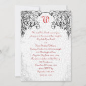 Gothic Scroll Monogram Wedding Uitnodiging (Voorkant)