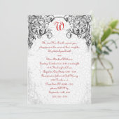 Gothic Scroll Monogram Wedding Uitnodiging (Staand voorkant)