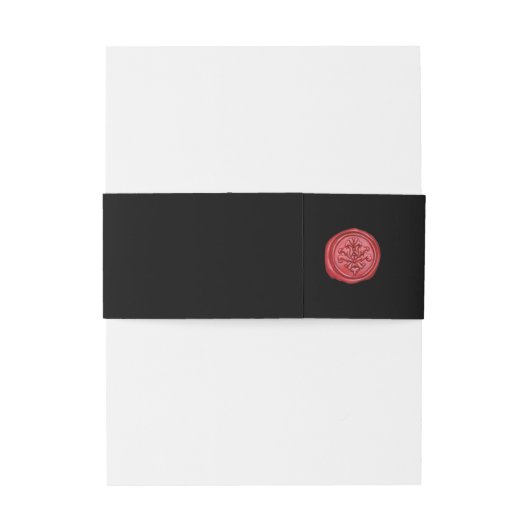 Gothic Sealing Wax Embleem Zwart en Wit Uitnodigingen Wikkel (Achterkant Voorbeeld)