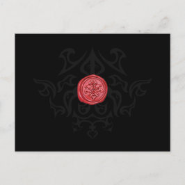Gothic Sealing Wax Zwart & Wit RSVP-kaart Briefkaart