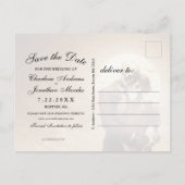 Gothic Sepia Skeleton Couple Wedding Save the Date Aankondigingskaart (Achterkant)
