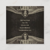 Gothic  Sepia Skeleton Tattoo Shop Vierkante Visitekaartje (Achterkant)