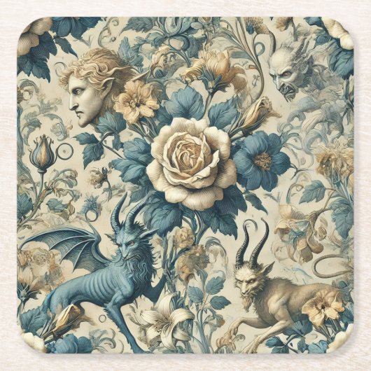 Gothic Serenade – Gothic Victorian Kartonnen Onderzetters (Voorkant)