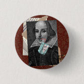 Gothic Shakespeare Pin Ronde Button 3,2 Cm (Voorkant)