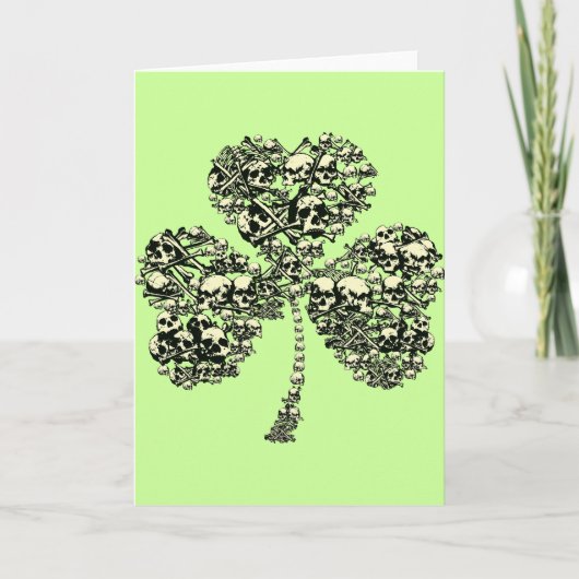 Gothic Shamrock Skulls Kaart (Voorkant)