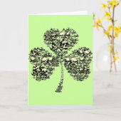 Gothic Shamrock Skulls Kaart (Gele Bloem)