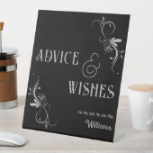 Gothic Silver Advies & Wishes Whimsigoth Wedding Reclamebord Met Voetstuk (Insitu)