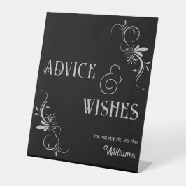 Gothic Silver Advies & Wishes Whimsigoth Wedding Reclamebord Met Voetstuk