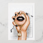 Gothic Silver en Gold Glam Chic Spa Party Folie Uitnodiging (Voorkant)