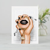 Gothic Silver en Gold Glam Chic Spa Party Folie Uitnodiging (Staand Voorkant)