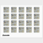 Gothic  Silver Gold Hartelijk dank Vierkante Sticker (Vel)