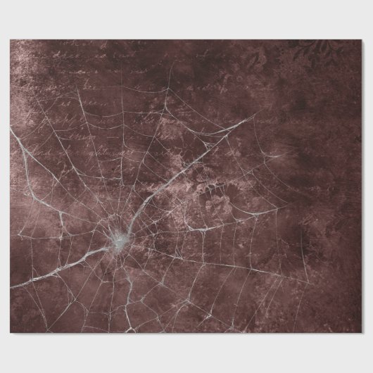 Gothic Silver Web Distressed Wrapping Paper Cadeaupapier (Vlak)