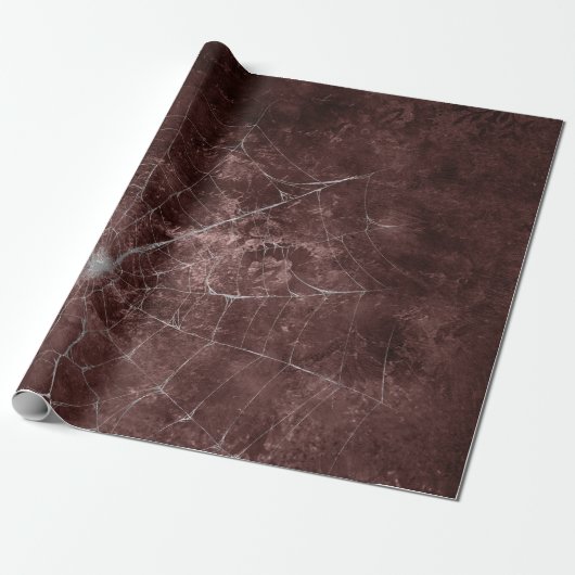 Gothic Silver Web Distressed Wrapping Paper Cadeaupapier (Uitgerold)