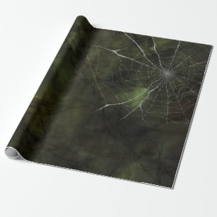 Gothic Silver Web Distressed Wrapping Paper Cadeaupapier