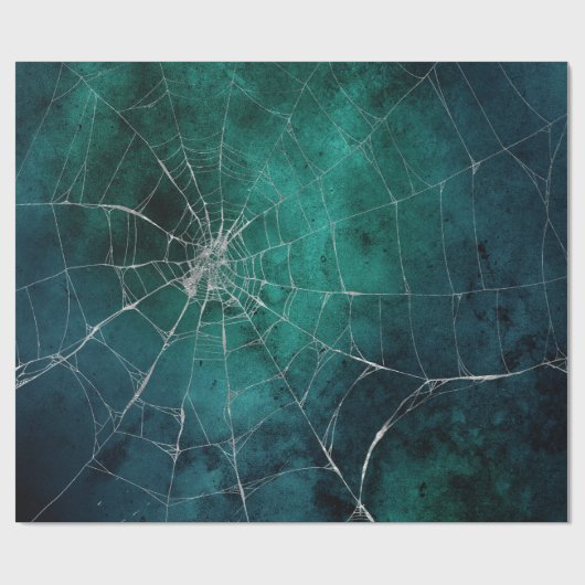 Gothic Silver Web Distressed Wrapping Paper Cadeaupapier (Vlak)