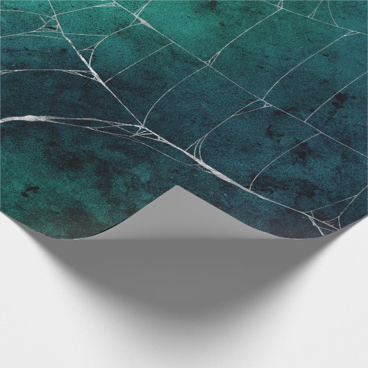 Gothic Silver Web Distressed Wrapping Paper Cadeaupapier (Hoek)