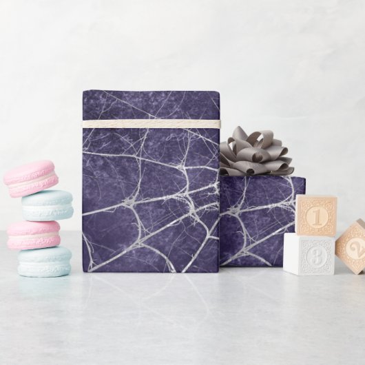 Gothic Silver Web Distressed Wrapping Paper Cadeaupapier (Baby Shower)