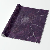 Gothic Silver Web Distressed Wrapping Paper Cadeaupapier (Uitgerold)