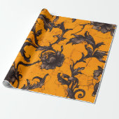 Gothic Sinaasappelbloesem Bloemig Inpakpapier (Uitgerold)