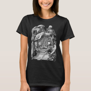 Gothic Skelet Gravure Memento Mori Hallo T-shirt