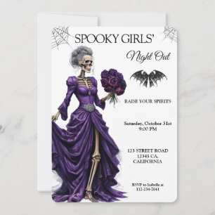 Gothic Skelet Halloween Meiden Uitje Paars R Kaart