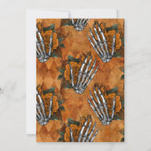 Gothic Skelet Hand & Oranje Roos Koppels Shower Kaart (Achterkant)