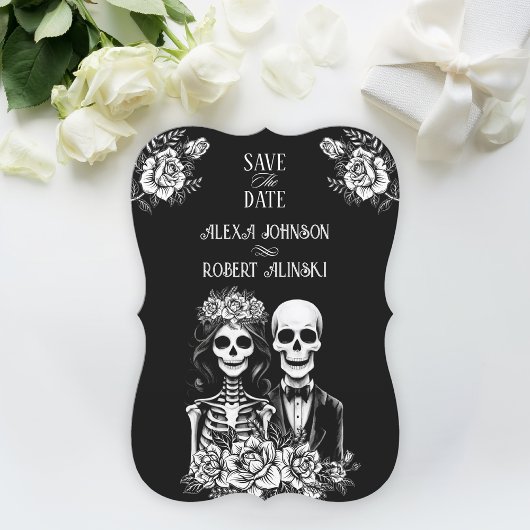 Gothic skelet koppel All in One Trouwen Save The Date