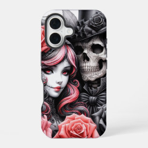 Gothic Skelet Koppel Hoesje iPhone 16 Hoesje