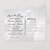 Gothic Skelet Koppel Navy Save the Date Aankondigingskaart (Achterkant)