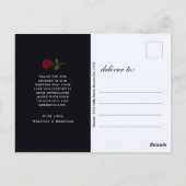 Gothic Skelet Koppel Navy Trouw Dank Je Briefkaart (Achterkant)