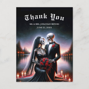 Gothic Skelet Koppel Navy Trouw Dank Je Briefkaart