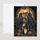  Gothic Skelet Schedel Raven Poison Halloween Briefkaart (Voorkant / Achterkant)