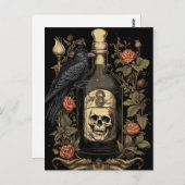 Gothic Skelet Schedel Raven Poison Halloween Briefkaart (Voorkant / Achterkant)