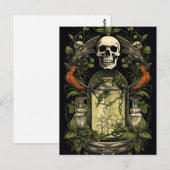 Gothic Skelet Schedel Raven Poison Halloween Briefkaart (Voorkant / Achterkant)