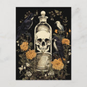 Gothic Skelet Schedel Raven Poison Halloween Briefkaart (Voorkant)
