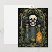 Gothic Skelet Schedel Raven Poison Halloween Briefkaart (Voorkant / Achterkant)