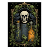  Gothic Skelet Schedel Raven Poison Halloween Perfect Poster (Voorkant)
