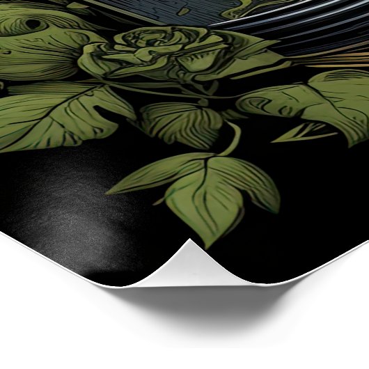  Gothic Skelet Schedel Raven Poison Halloween Perfect Poster (Hoek)