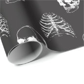Gothic Skelet van de schedel zwart omslagpapier Cadeaupapier (Rol Hoek)