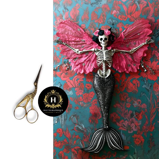 Gothic Skelet Zeemeermin Schedel Decoupage  Tissuepapier