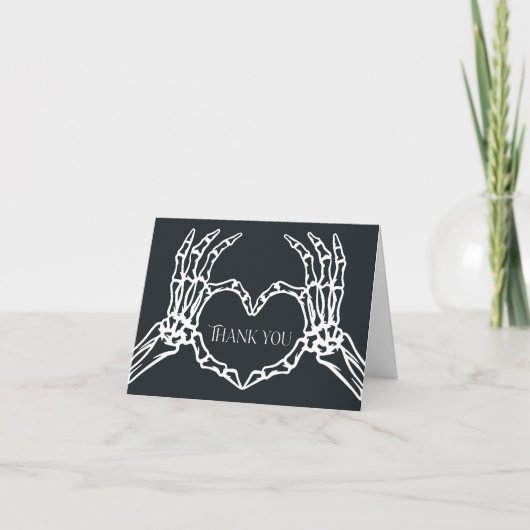 Gothic Skeleton Baby shower Dank je kaart (Voorkant)