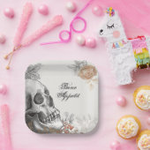 Gothic Skeleton Bone Appetit Halloween Papieren Bordje (Feest)