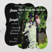 Gothic Skeleton Bride and Groom Invitation Kaart (Voorkant / Achterkant)