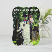 Gothic Skeleton Bride and Groom Invitation Kaart (Staand voorkant)