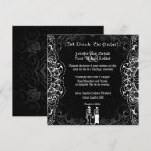 Gothic Skeleton Bride and Groom Invitations Kaart (Voorkant / Achterkant)