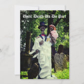 Gothic Skeleton Bride en Groom Kaart (Voorkant)