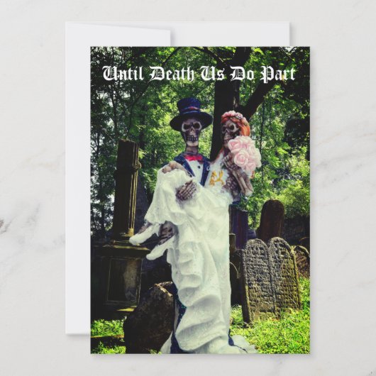 Gothic Skeleton Bride en Groom Kaart (Voorkant)