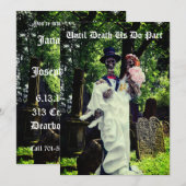 Gothic Skeleton Bride en Groom Kaart (Voorkant / Achterkant)