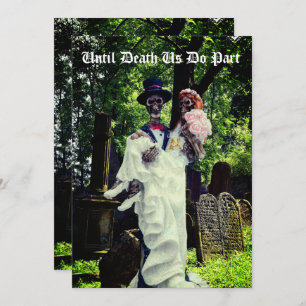 Gothic Skeleton Bride en Groom Kaart